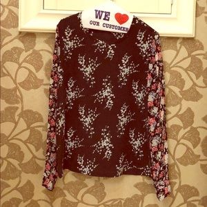 Equipment silk floral blouse